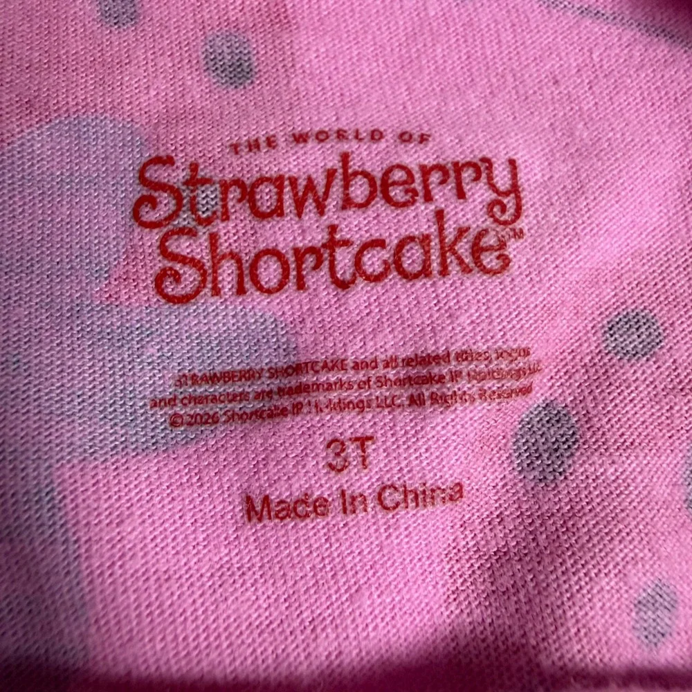 Strawberry Shortcake Toddler Girls Pink Strawberry Print Dress 3T